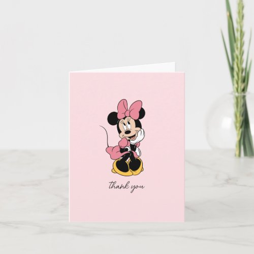 Disneys Minnie Mouse  Polka Dot Girls Birthday Thank You Card