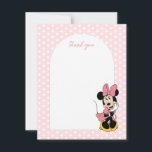 Disney's Minnie Mouse | Polka Dot Girl's Birthday Thank You Card<br><div class="desc">Thank all your family and friends for coming to your child's Birthday with these sweet polka dot Minnie Mouse thank you notes!</div>