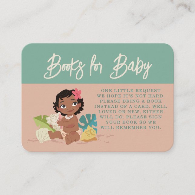 Disney's Moana Baby Shower Books for Baby Place Card (Front)