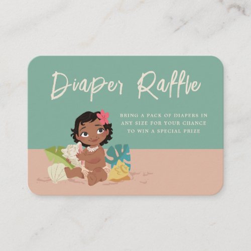Disneys Moana Baby Shower Diaper Raffle Entry Place Card