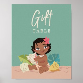 Disney's Moana Baby Shower Gift Table Poster by Moana at Zazzle