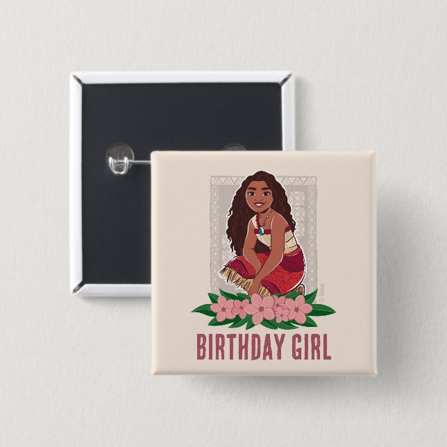 Disney's Moana Birthday Girl Button (Front & Back)