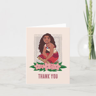 Disney's Moana Girl's Birthday Letterpress Thank You Card