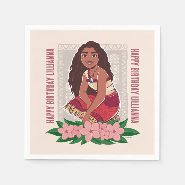Disney's Moana Girl's Birthday Napkins (Front)