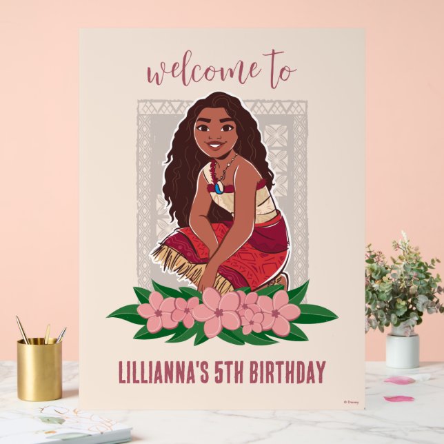 Disney's Moana Girl's Birthday Welcome Acrylic Sign (Wedding)
