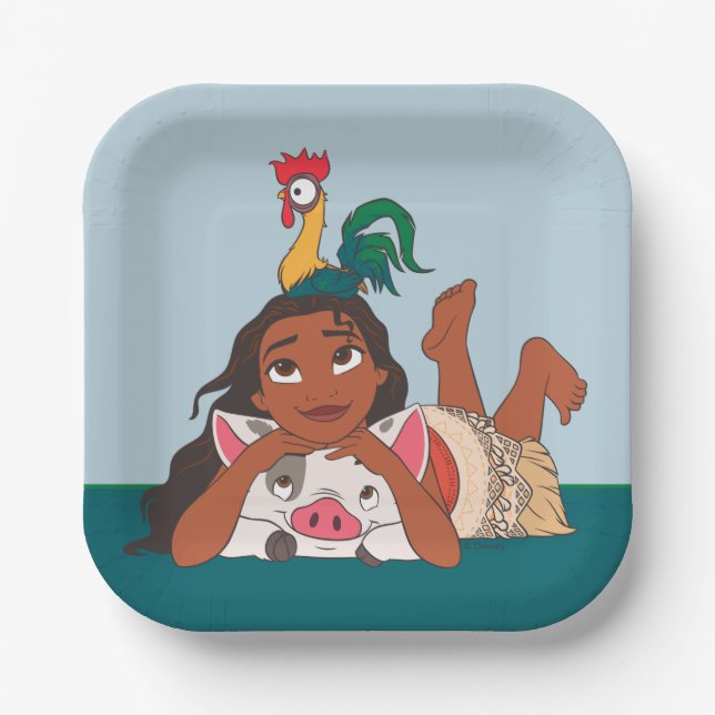 Disney's Moana | Moana & Friends Paper Plates (Front)