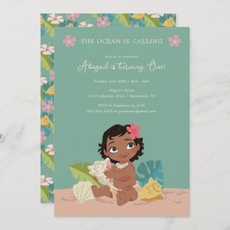 Disney's Moana | The Ocean is Calling 1st Birthday Invitation