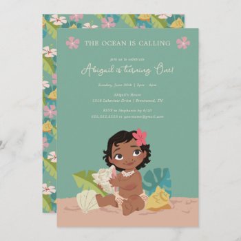 Disney's Moana | The Ocean Is Calling 1st Birthday Invitation by Moana at Zazzle