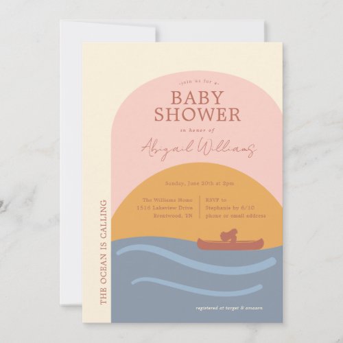 Disneys Moana  The Ocean is Calling Baby Shower Invitation