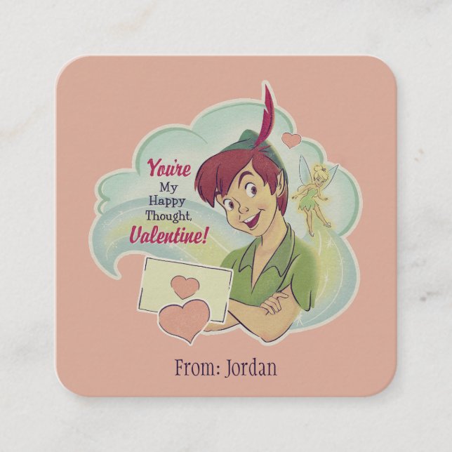 Disney's Peter Pan Happy Thought Valentine Note Card (Front)