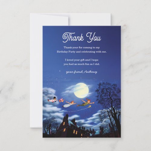 Disneys Peter Pan Neverland Birthday Thank You Card