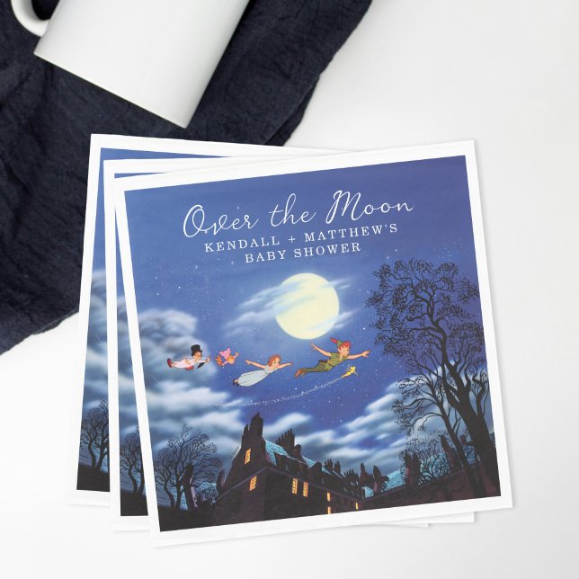 Disney's Peter Pan | Over the Moon - Baby Shower Napkins (Napkins on table)