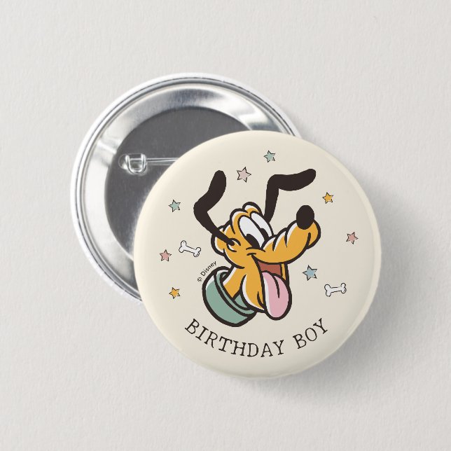 Disney's Pluto Birthday Boy Button (Front & Back)
