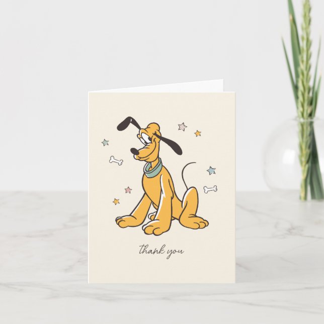 Disney's Pluto Birthday Thank You Card (Front)