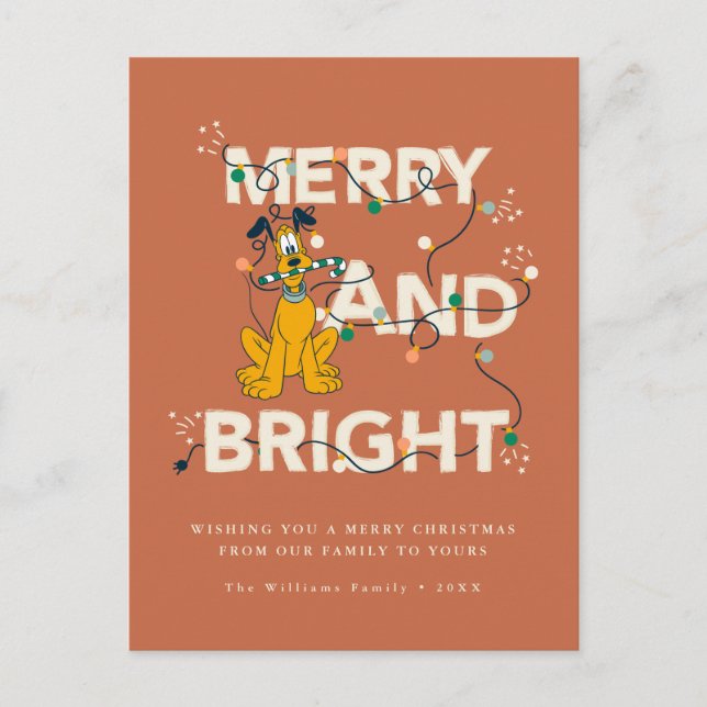 Disney's Pluto | Merry & Bright Holiday Photo (Front)