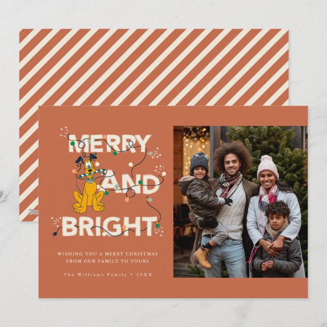 Disney's Pluto | Merry & Bright Holiday Photo Card (Front/Back)