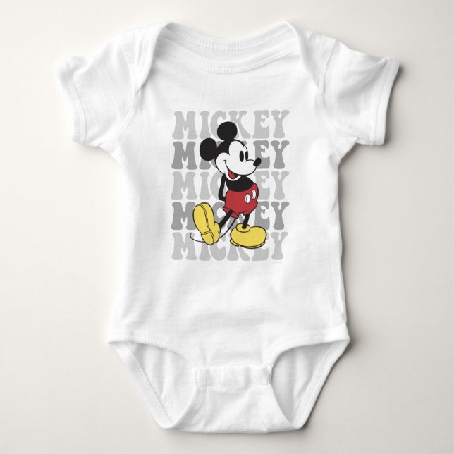 Disney's Retro Mickey Mouse Graphic Baby Bodysuit (Front)