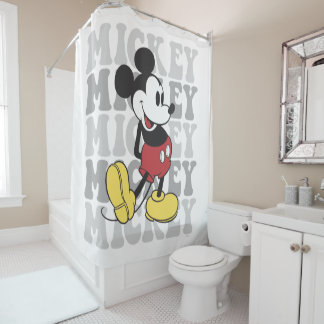 Disney's Retro Mickey Mouse Graphic Shower Curtain