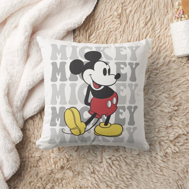 Disney's Retro Mickey Mouse Graphic Throw Pillow (Blanket)