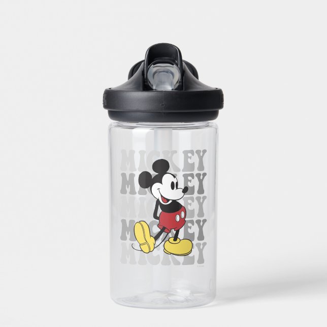 Disney's Retro Mickey Mouse Graphic Water Bottle (Front)