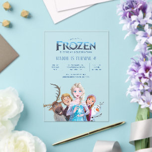 Disney's Simple and Modern Frozen Girl's Birthday  Acrylic Invitations