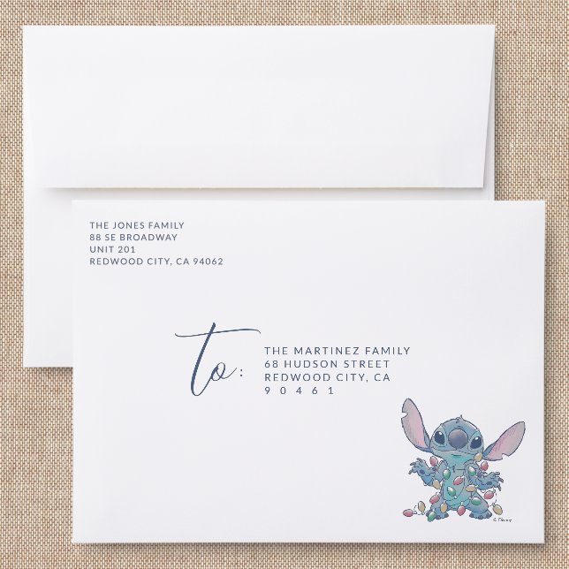 Disney's Stitch Addressed Envelopes (Linen)