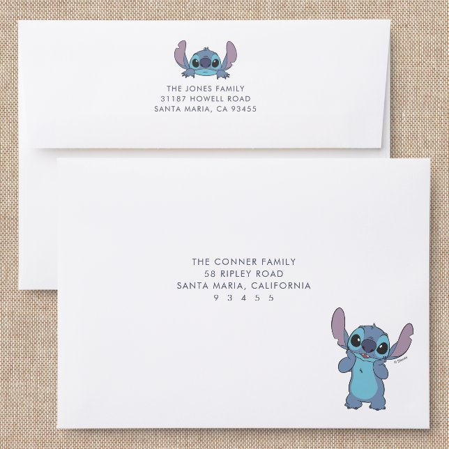 Disney's Stitch Addressed Envelopes (Linen)