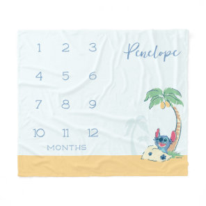 Disney's Stitch | Baby Monthly Milestone Fleece Blanket