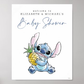 Disney's Stitch |   Baby Shower Welcome Poster by LiloAndStitch at Zazzle
