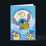 Disney's Stitch | Hanukkah - Love you a Latke Holiday Card<br><div class="desc">Send Hanukkah love and laughter with Disney’s Stitch! This delightful holiday card features Stitch paired with the playful phrase “Love You a Latke, ” surrounded by menorahs, dreidels, and festive elements. Perfect for sharing warm wishes and joy during the Festival of Lights, this card adds a fun Disney twist to...</div>