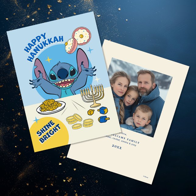 Disney's Stitch | Happy Hanukkah - Family Photo Holiday Card (Creator Uploaded)