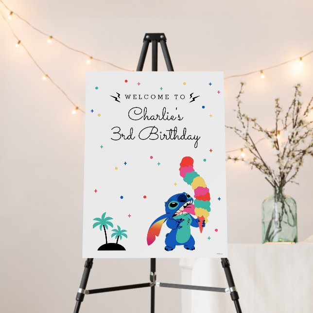 Disney's Stitch | Ice Cream Birthday Welcome Foam Board (In Situ (Stand))
