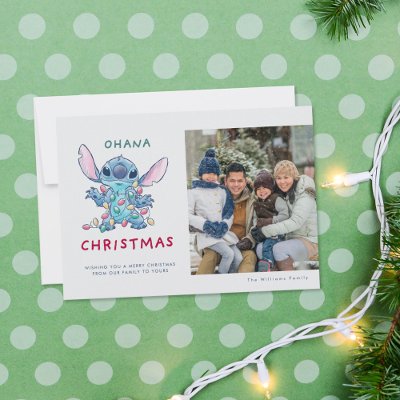 Disney's Stitch | Ohana Christmas Photo Holiday Card