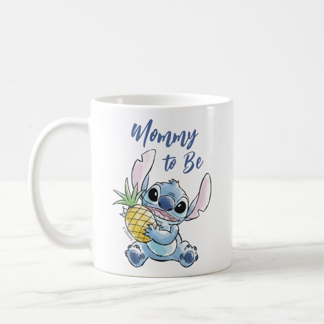 Disney's Stitch Tropical Baby Shower Mommy To Be Coffee Mug (Left)