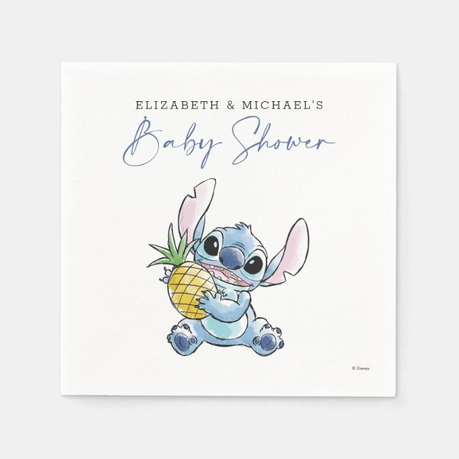 Disney's Stitch Tropical Baby Shower Napkins (Front)