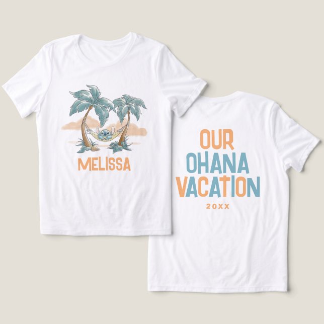 Disney's Stitch Tropical Ohana Vacation - Custom Tri-Blend Shirt (Design Front & Back)