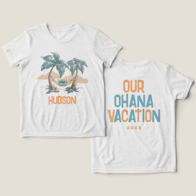 Disney's Stitch Tropical Ohana Vacation - Custom Tri-Blend Shirt (Design Front & Back)