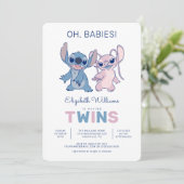 Disney's Stitch | Twin Boy & Girl Baby Shower Invitation (Standing Front)