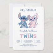 Disney's Stitch | Twin Boy & Girl Baby Shower Invitation (Front)