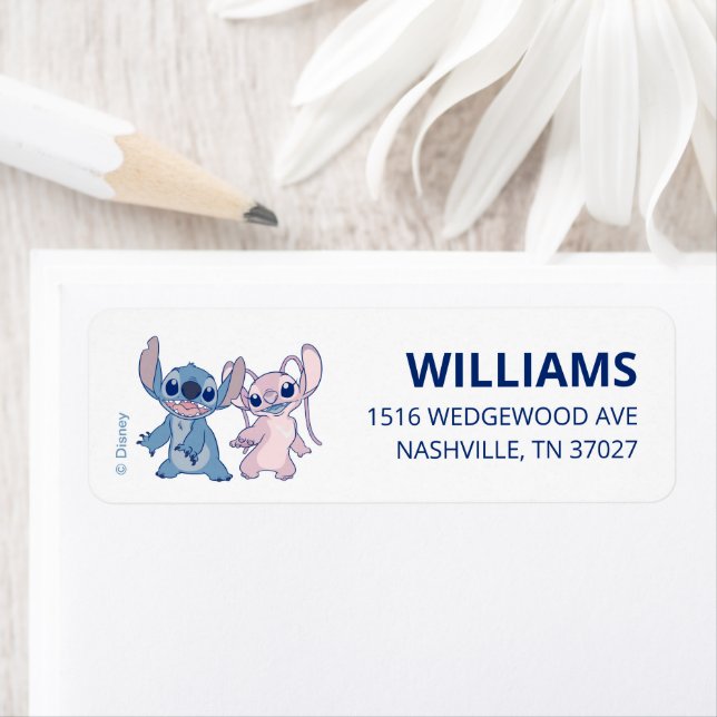 Disney's Stitch | Twin Boy & Girl Baby Shower Label (Insitu)