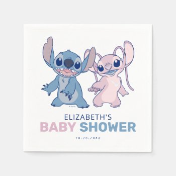 Disney's Stitch | Twin Boy & Girl Baby Shower Napkins by LiloAndStitch at Zazzle
