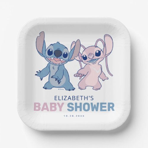 Disneys Stitch  Twin Boy  Girl Baby Shower Paper Plates
