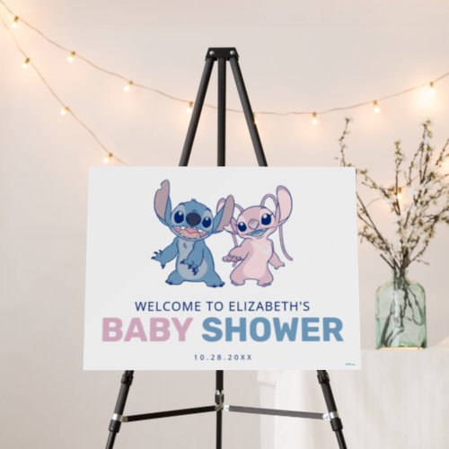 Disneys Stitch  Twins Baby Shower Welcome Foam Board