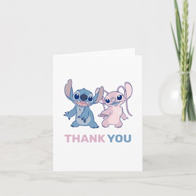 Disney's Stitch | Twins l Baby Shower Thank You Card (Front)
