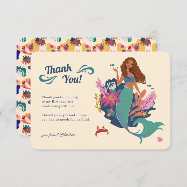 Disney's The Little Mermaid Birthday Thank You (Front/Back)