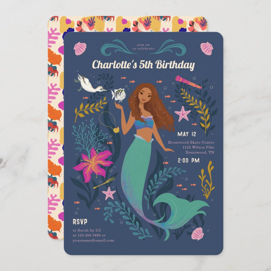 Disney&#39;s The Little Mermaid Under the Sea Birthday Invitation