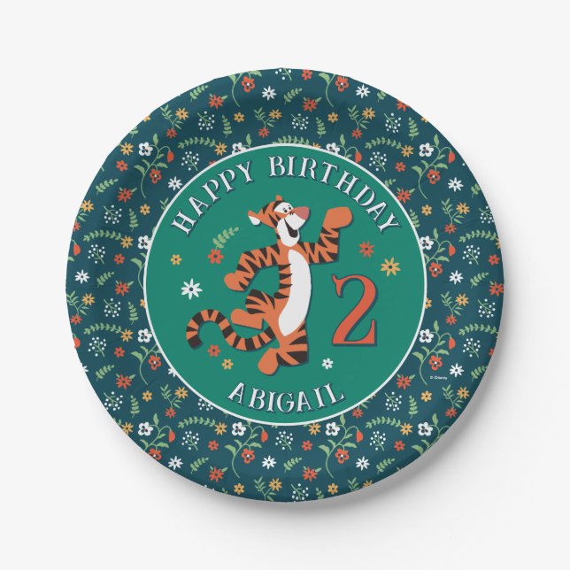 Disney's Tigger Whimsical Birthday Paper Plates (Front)