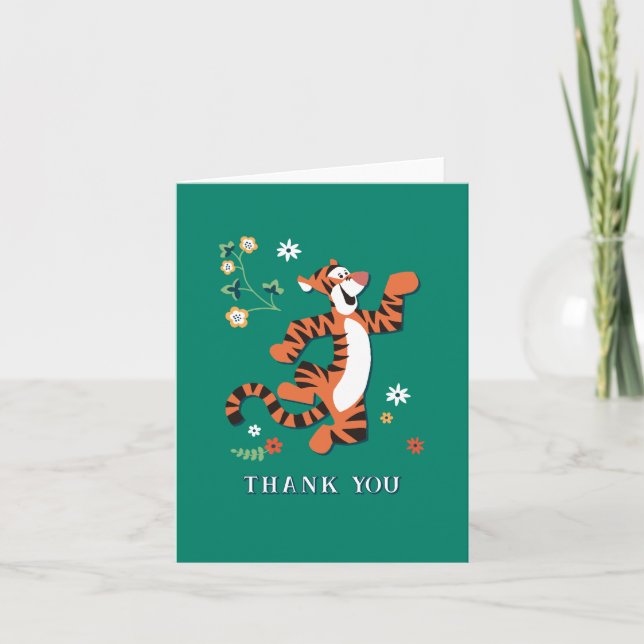 Disney's Tigger Whimsical Birthday  Thank You Card (Front)