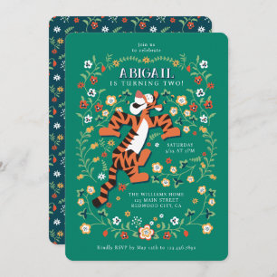 Disney's Tigger Whimsical Floral Birthday Invitation