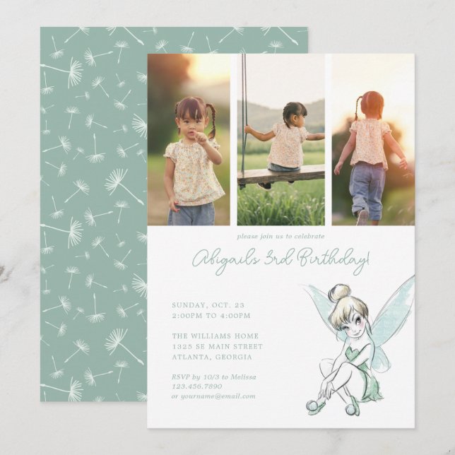 Disney's Tinker Bell Birthday | Photo Collage Invitation (Front/Back)